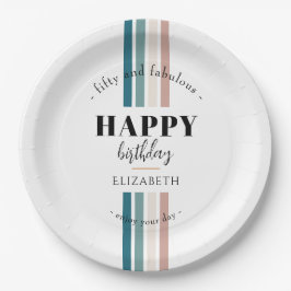 誕生日ミニマルデザインのパステルカラー ペーパープレート
