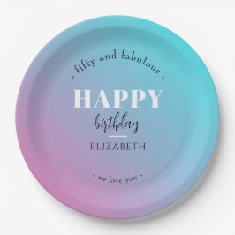 誕生日ミニマルデザインのパステルカラー ペーパープレート