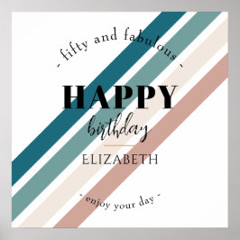 誕生日ミニマルデザインのパステルカラー ポスター