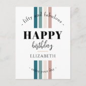 誕生日ミニマルデザインのパステルカラー ポストカード (正面)