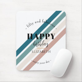 誕生日ミニマルデザインのパステルカラー マウスパッド