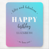 誕生日ミニマルデザインのパステルカラー マウスパッド (正面)