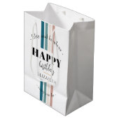誕生日ミニマルデザインのパステルカラー ミディアムペーパーバッグ (正面アングル)