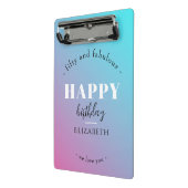 誕生日ミニマルデザインのパステルカラー ミニクリップボード (アングル2)