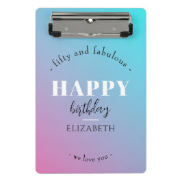 誕生日ミニマルデザインのパステルカラー ミニクリップボード