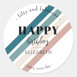 誕生日ミニマルデザインのパステルカラー ラウンドシール