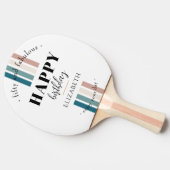 誕生日ミニマルデザインのパステルカラー 卓球ラケット (横)