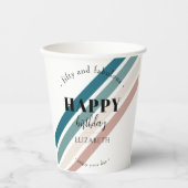 誕生日ミニマルデザインのパステルカラー 紙コップ (正面)