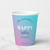 誕生日ミニマルデザインのパステルカラー 紙コップ (裏面)