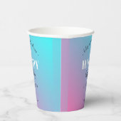 誕生日ミニマルデザインのパステルカラー 紙コップ (右)