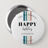 誕生日ミニマルデザインのパステルカラー 缶バッジ (正面&裏面)
