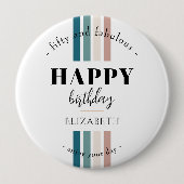 誕生日ミニマルデザインのパステルカラー 缶バッジ (正面)