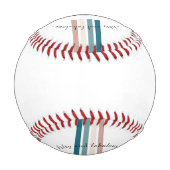 誕生日ミニマルデザインのパステルカラー 野球ボール (裏面)