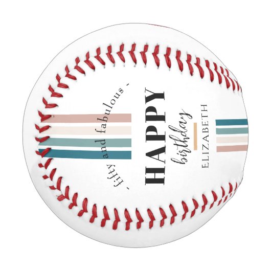 誕生日ミニマルデザインのパステルカラー 野球ボール (正面左)