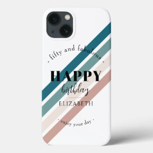 誕生日ミニマルデザインのパステルカラー iPhone 13ケース