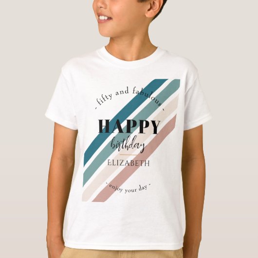 誕生日ミニマルデザインのパステルカラー Tシャツ (正面)