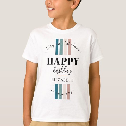 誕生日ミニマルデザインのパステルカラー Tシャツ (正面)