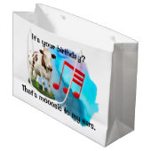 誕生日ミュージカル牛 ラージペーパーバッグ (正面アングル)