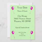 誕生日ミュージシャン黒猫シートミュージックグリーン 招待状 (裏面)