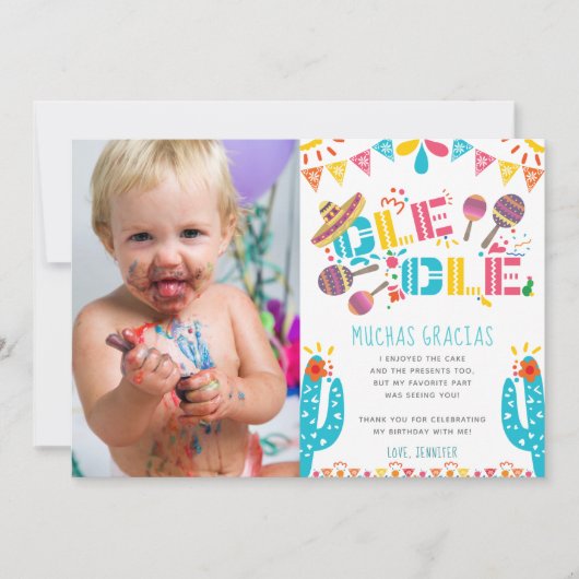 誕生日ムチャスグラシアスフィエスタサンキューカード サンキューカード (正面)