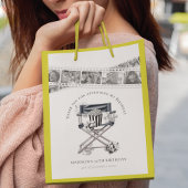 誕生日ムービーナイト白黒カスタム ミディアムペーパーバッグ