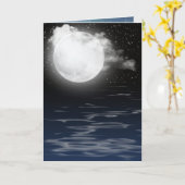 誕生日ムーン（水の反射） カード (黄色い花)