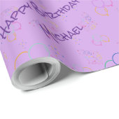 誕生日メッセージのUbeラッピング紙 ラッピングペーパー (ロールコーナー)