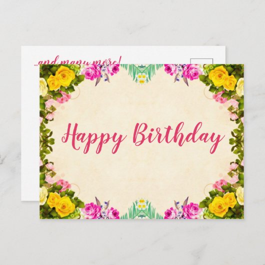 誕生日メッセージカード ポストカード (正面/裏面)