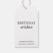 誕生日メッセージ シンプル ミニマル 黒と白 ギフトタグ (正面)