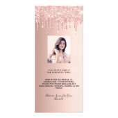 誕生日メニューバラ金ゴールドグリッターがおもしろいファクトを表示 ラックカード (裏面)