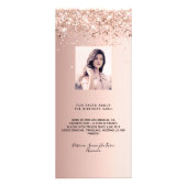 誕生日メニューバラ金ゴールドグリッター写真おもしろいファクト ラックカード (裏面)