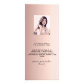 誕生日メニューバラ金ゴールド写真おもしろいファクト ラックカード (裏面)