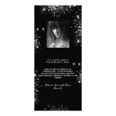 誕生日メニュー白黒グリッター写真おもしろいファクト ラックカード (裏面)