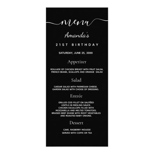 誕生日メニュー白黒写真おもしろいファクト ラックカード (正面)