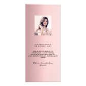 誕生日メニュー赤面ピンクメタル名おもしろいファクト ラックカード (裏面)