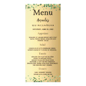 誕生日メニュー金ゴールドの緑の写真おもしろいファクト ラックカード (正面)