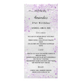 誕生日メニュー銀紫色の写真おもしろいファクト ラックカード (正面)