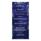 誕生日メニュー青い銀グリッター写真おもしろいファクト ラックカード (正面)