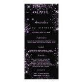 誕生日メニュー黒い紫の写真グリッターおもしろいファクト ラックカード (正面)