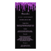 誕生日メニュー黒い紫の写真グリッターおもしろいファクト ラックカード (正面)