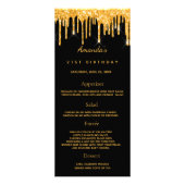 誕生日メニュー黒金ゴールドフォトグリッターおもしろいファクト ラックカード (正面)