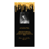 誕生日メニュー黒金ゴールドフォトグリッターおもしろいファクト ラックカード (裏面)