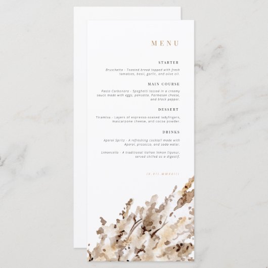 誕生日メニュー |お祝いメニュー | Pampas メニュー (正面/裏面)