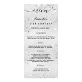 誕生日メニューsilver metal monogram name ラックカード (正面)