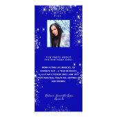 誕生日メニュ王室のーの青いシルバーフォトおもしろいファクト ラックカード (裏面)