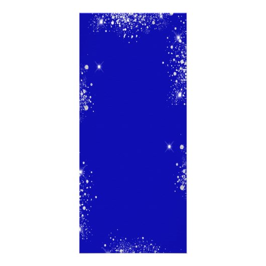 誕生日メニュ王室のーの青い銀の輝き ラックカード (裏面)