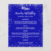 誕生日メニュ王室のー青グリッターおもしろいファクト写真 チラシ (正面)
