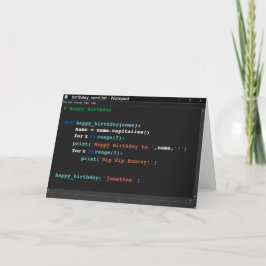 誕生日メモ帳コンピュータープログラマのダークモード カード