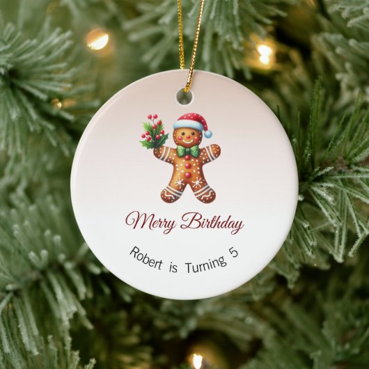 誕生日メリーオーナメント、クリスマス誕生日ギフト セラミックオーナメント (ツリー)