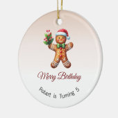 誕生日メリーオーナメント、クリスマス誕生日ギフト セラミックオーナメント (左)